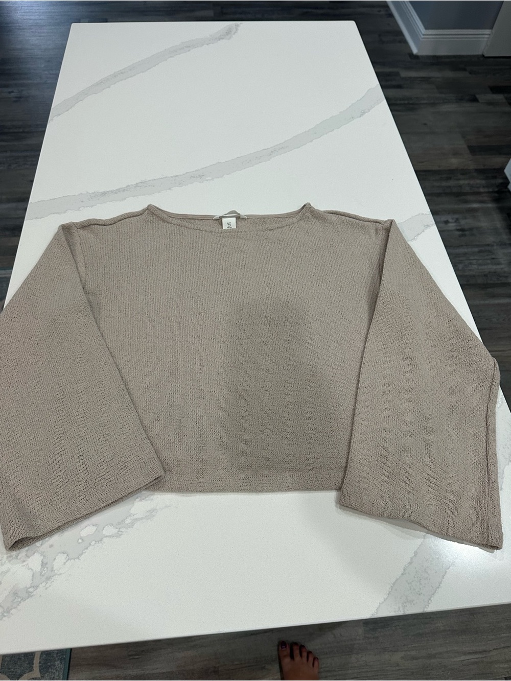 H&M Cropped Taupe Knit Sweater